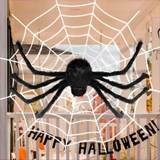 Large Halloween Spider Props Scary Soft Stretchy Plush Toys Haunted House Party