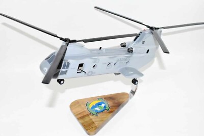HMM-764 Moonlighters CH-46 Model, 1/38 (14'') Scale, Mahogany, Phrog