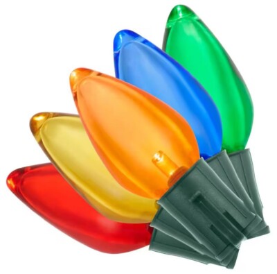 Home Accents 100 Count Multicolor Super Bright Steady Lit C9 LED Lights 65.4 Ft