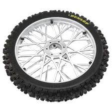 Losi Dunlop MX53 Front Tyre Mounted with Chrome Wheel, ProMoto-MX 46006