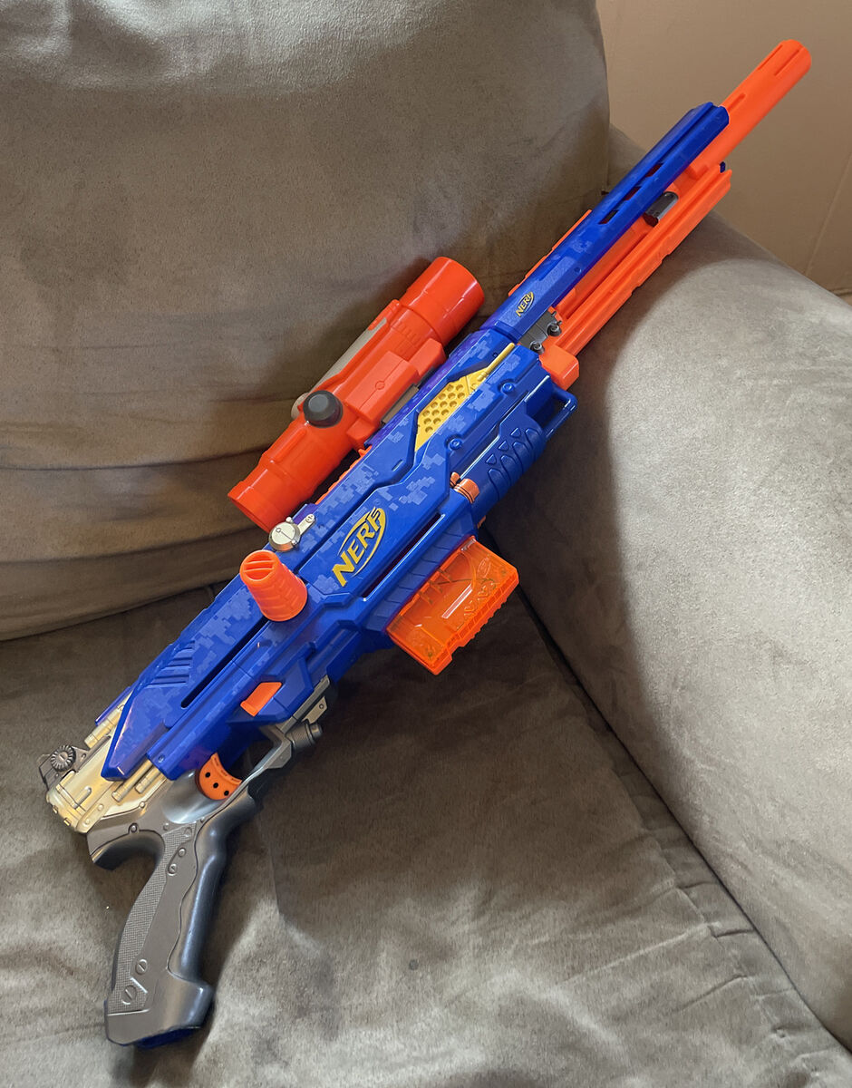 NERF N-STRIKE LONGSTRIKE CS-6 DART BLASTER SNIPER RIFLE WITH SCOPE AND MAG