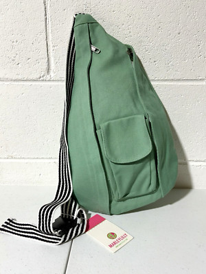 Marley Lilly Sling Bag Pockets Mint Print Buckle Strap Monogrammed Removed