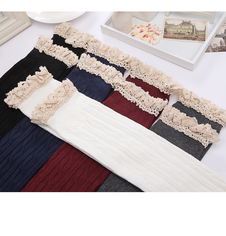 Sale Women Stitching Leg Warmers Winter Knitted Long Socks Xmas Crochet Leggings thumbnail 2