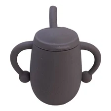 🍌 Cuddle Campus 100% Silicone Baby Training Cup Shatterproof Toddler Sippy Gray