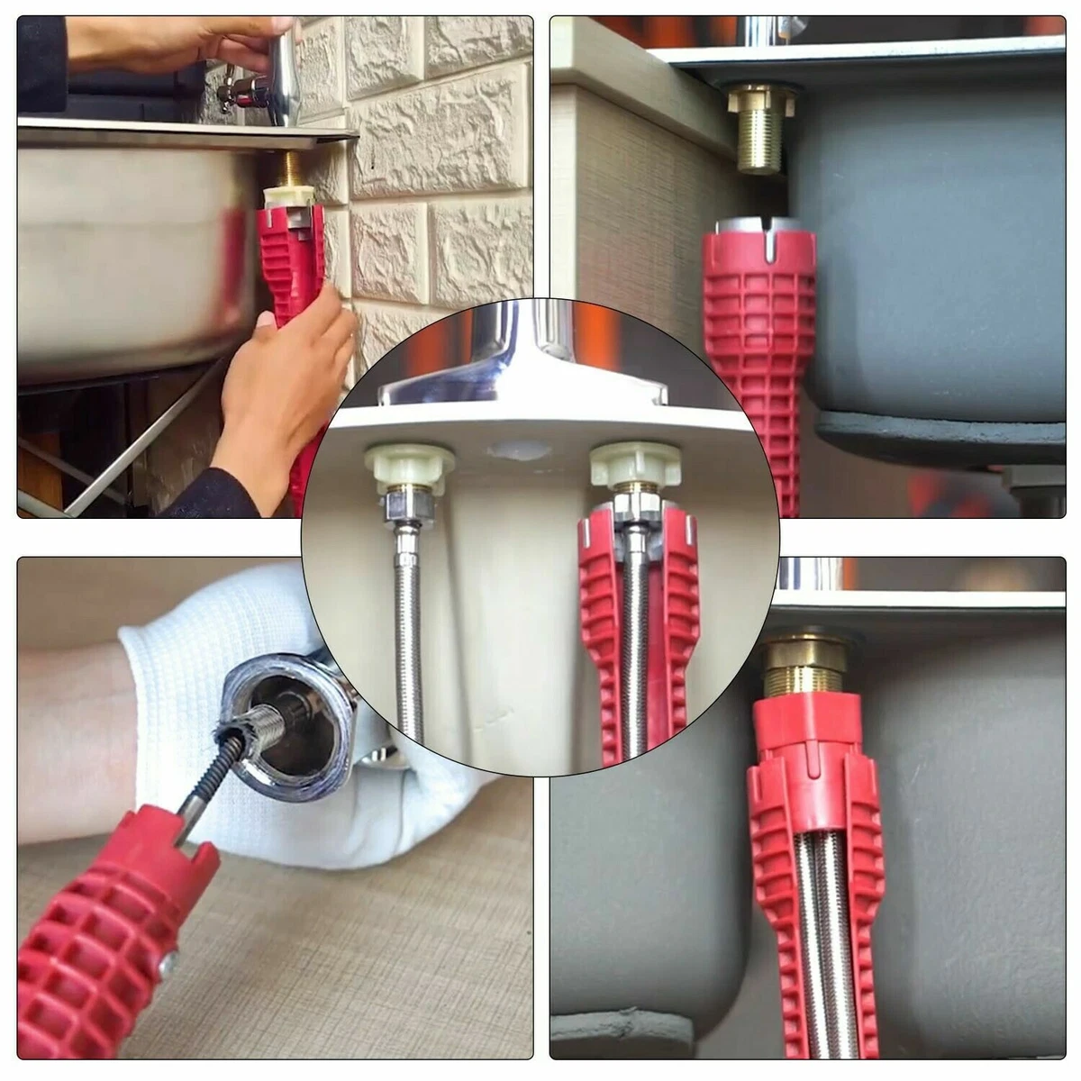 8 in 1 Multifunction Faucet Sink Installer Wrench Plumbing Pipe Spanner Tool Kit