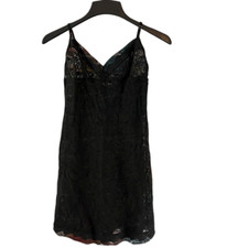 Victoria's Secret Black Lace Slip Dress Nightie Size XL Sheer