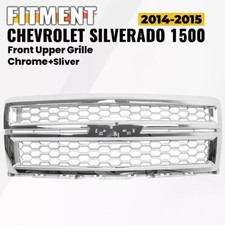Front Bumper Upper Chrome Grille Honeycomb For 2014 2015 Chevrolet Silverado1500