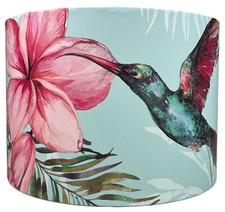 Bird and Floral Lampshade for Ceiling & Table Lamps - Hummingbird Light Shade