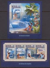 STA333 Central African Rep 2016 MNH 2 Sheets High CV Cruise Ships