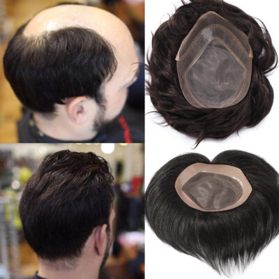 100% Echthaar Toupet für Männer/Haarteile Folien Basis Herrenperücke Haarsystem
