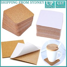 20/40PCS Self-Adhesive Cork Coasters Cork Mats Cork Backing Sheets Coasters DIY