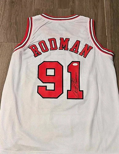 Dennis Rodman Custom Signed Jersey #91 NBA Basketball Chicago Bulls JSA COA 🏀
