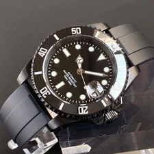 All Black Sapphier Glass 20ATM Diving NH35 Automatic Mechanical Men's Watches