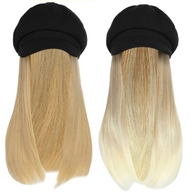 Fashion Caps with Straight Wig Cosplay Costume Wig Octagonal Caps Daily