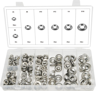 #ad SF 32440 280pc Stainless Steel Finishing Cup Washer Assortment #4 to 5 16quot; $20.39