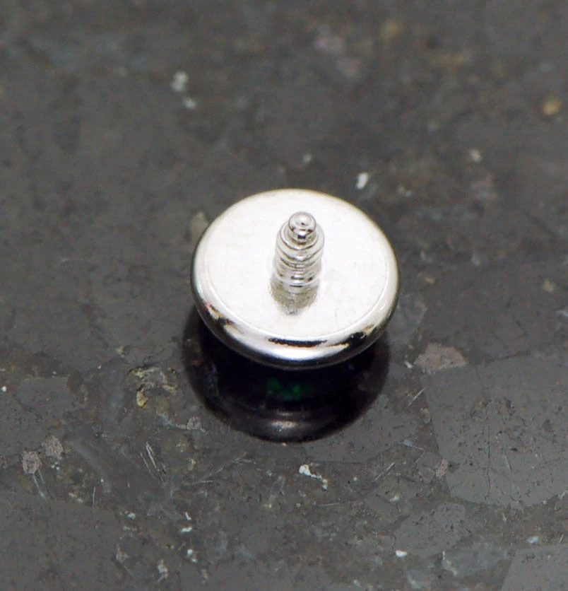 1件装14G手术钢内螺纹平蛋白石皮肤锚顶4毫米 — 第 3/4 张图片