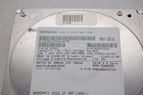 Hitachi HDD HDS721010CLA332 Deskstar 1TB 7200RPM 32MB Cache 3.0GB/s 3.5in  Hard D
