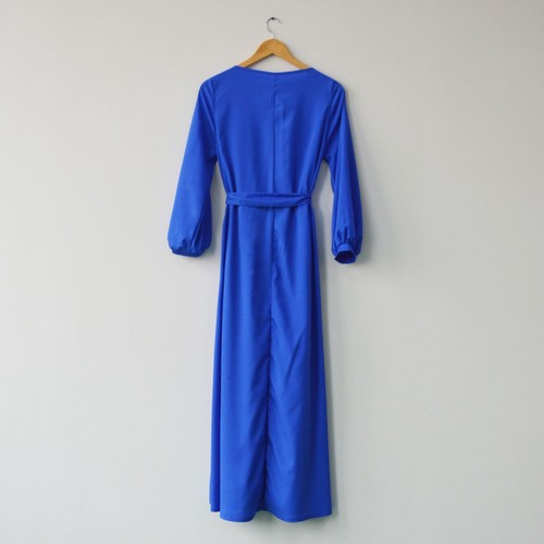 Summer Round Neck Long Dress Bohemian Retro Lantern Sleeve Casual Party Dress - Picture 17 of 29