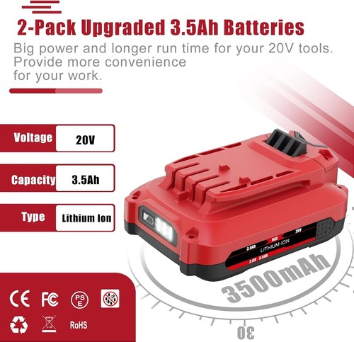 4 PACK For CRAFTSMAN CMCB204 20V 4.0Ah Battery V20 20 Volts Lithium-ion Battery - Picture 2 of 21