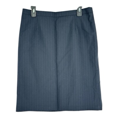 Edwards Signature Ladies Plus Size Poly Wool Woven Pinstripe Skirt Navy Size 18