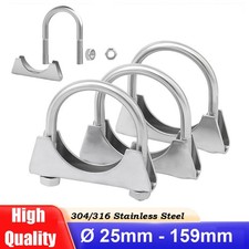 Universal U Bolt Exhaust Clamps, Heavy Duty Clamp with Nuts All Sizes 25 - 159mm