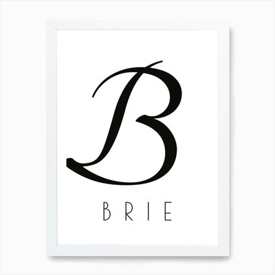 Brie Typografie Name Initiale Wort A gerahmtes Wandbild Poster Leinwanddruck Bild