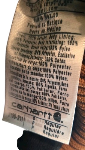 Carhartt Jacket Men Small Regular Duck Brown Hooded Quilted Work Wear J130-211 - Imagen 9 de 9