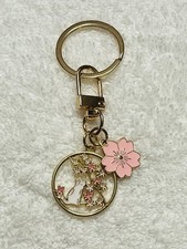 Kitty Cat Floral Keychain Enamel Bag Charm Animal Cute Book Bag Charm