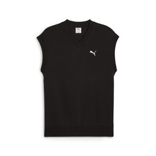 PUMA Essentials Relaxed V Neck Sleeveless Sweater Mens Black 62966201