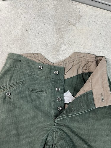 Vintage 1940s/50s M3 HBT Buckle back Chore Pants GOOD SIZE 32x32 - Picture 9 of 11