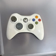 Original Xbox 360 OEM Wireless White Controller Pair, *MISSING DOOR* Not Tested