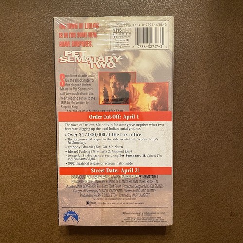 Pet Sematary II VHS 1993 Screener Promo Tape Brand New Sealed - Picture 2 of 6