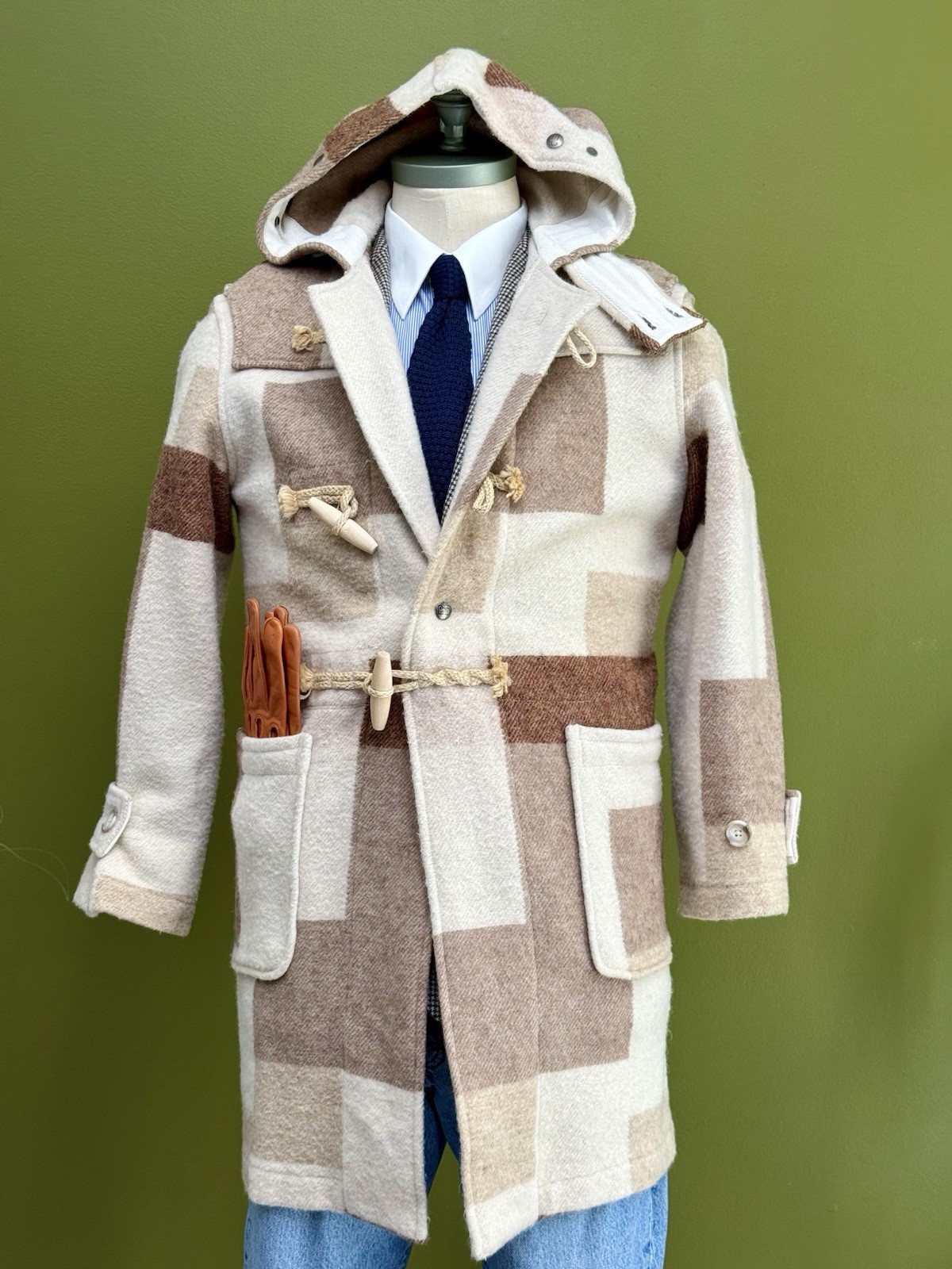 Vintage Woolrich Patchwork Duffle Toggle Unlined … - image 1