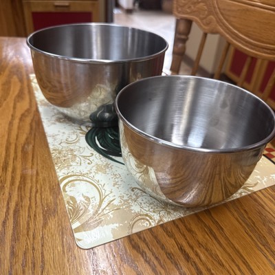 Hamilton Beach 4.5 x 8.5 & 4.5 x6.25   Original Mixing Bowls Stainless Steel USA