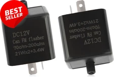 2PCS 12V LED Flasher Relay 2-Pin Adjustable Turn Signal for Motorcycle Bike