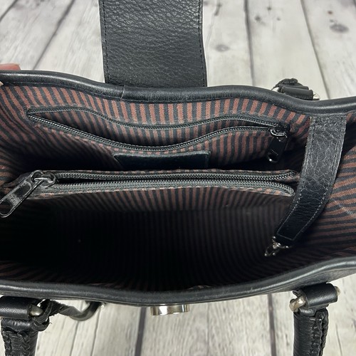 BRIGHTON Vintage Krokodilleder braun schwarz Umhängetasche Handtasche Herzanhänger 301979 - Bild 6 von 15