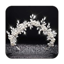 Star Wedding Tiaras and Crowns Silver Bride Headbands Pearl Headpieces