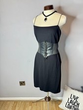 NA-KD Black Spaghetti Strap Slip Dress XXL Stretchy Minimalist Goth [ 16 - 20 ]