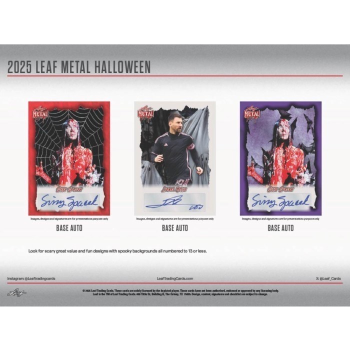 2025 Leaf Metal Halloween Factory Sealed Hobby Box 3 Auto's Per