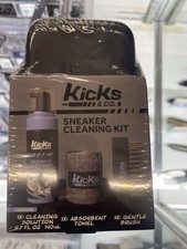 New Kicks  Co Shoe Sneaker 4 Pc Cleaning Kit Solution Brush Towel Travel Case