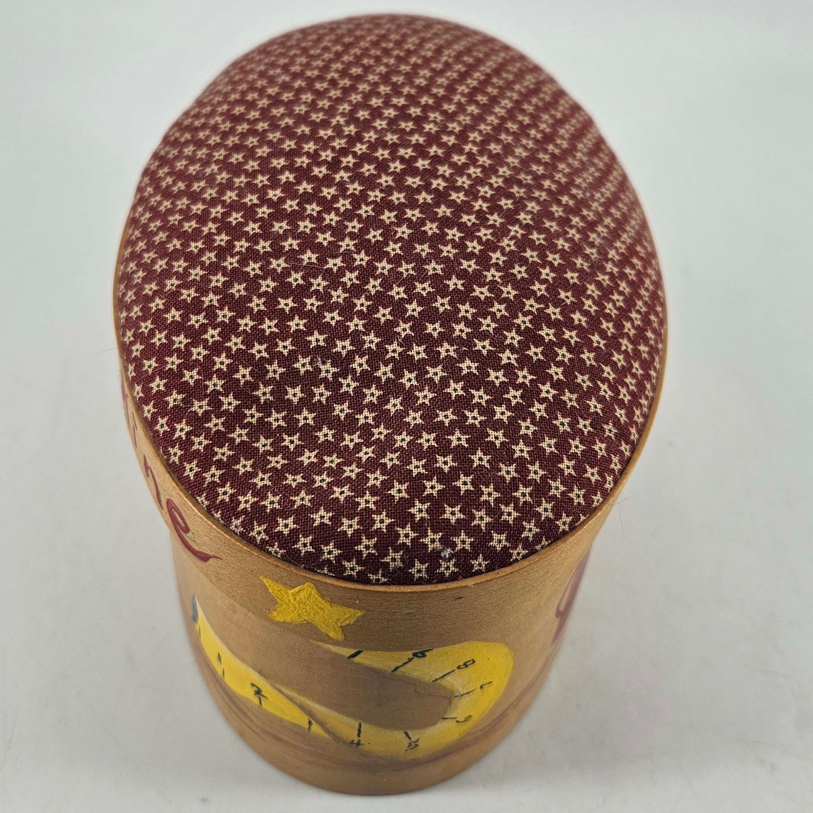 Vintage Woven hand painted mouse Sewing Basket Box A stitch in time saves nine