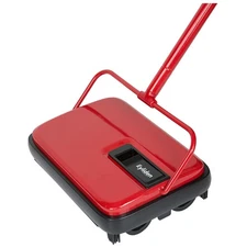 Red Mini Carpet Sweeper with Nylon Bristles - Quiet, Effective Manual Cleaning