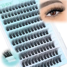 Wispy Self Adhesive Eyelashes Natural Self Adhesive Lash Clusters with Spikes D-