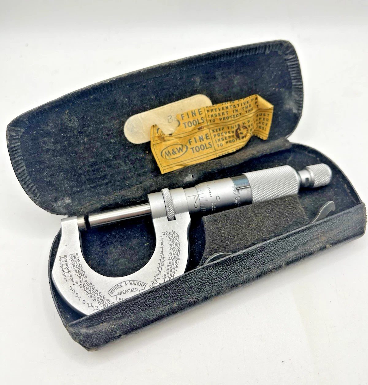 Moore & Wright No.961 0-1" Micrometer In Original Glasses Style Case