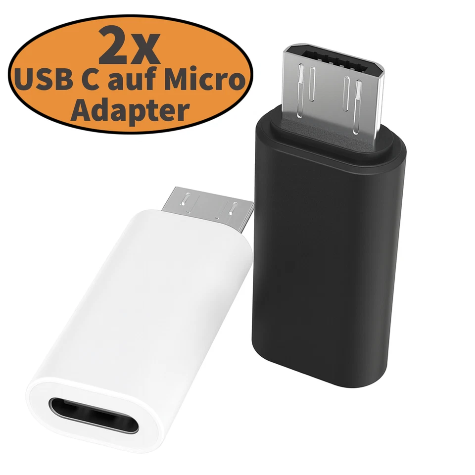 Micro USB Adapter auf USB-C Adapter 2x Typ-C Konverter für Samsung Xiaomi LG NEU - Bild 2 von 4