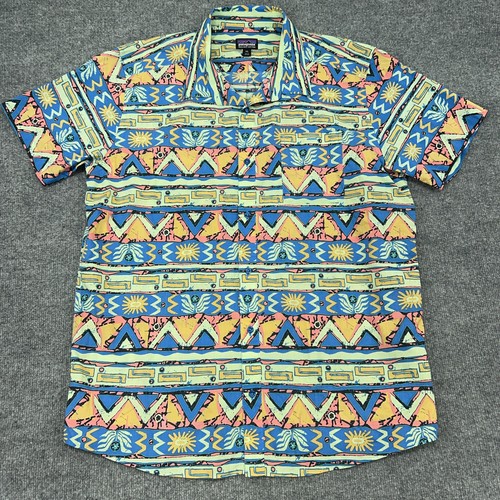 Patagonia Go-To Shirt Mens 2XL Green Blue AOP Geometric Hawaiian Button Organic - Picture 2 of 9