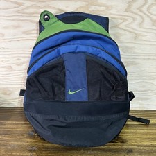 Vintage Nike Backpack Blue Green Turtle Shell Double Strap Center Swoosh