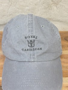 Royal Caribbean Cruise Stonewash Hat Grey Embroidered adjustable Strapback Euc