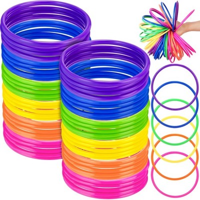 Anillos de plástico multicolor para lanzar anillos, juego carnaval al aire libre