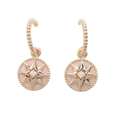 Dior Rose des Vents Diamond Pierced earrings 18KPG Pink Rose Gold